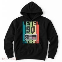 Level 90 Unlocked Funny Retro Gamer Birthday Hoodie thumb 0