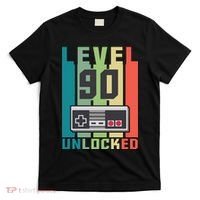 Level 90 Unlocked Funny Retro Gamer Birthday T-Shirt thumb 0