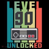 Level 90 Unlocked Funny Retro Gamer Birthday Women's Hoodie thumb 2