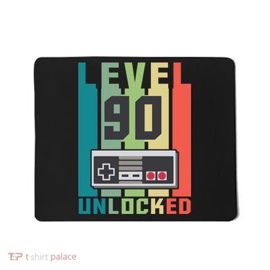 Level 90 Unlocked Funny Retro Gamer Birthday Mousepad