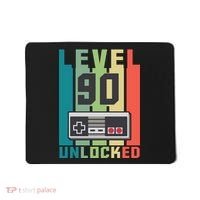 Level 90 Unlocked Funny Retro Gamer Birthday Mousepad thumb 0
