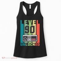 Level 90 Unlocked Funny Retro Gamer Birthday Women's Tank Top thumb 0