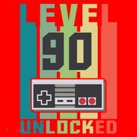 Level 90 Unlocked Funny Retro Gamer Birthday Santa Hat thumb 1