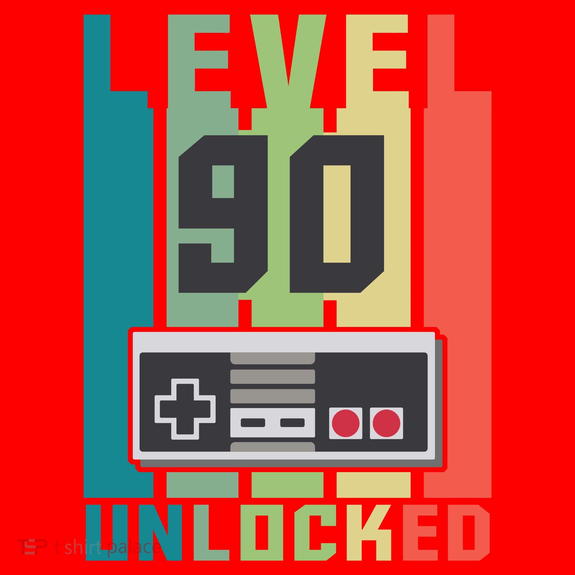 Level 90 Unlocked Funny Retro Gamer Birthday Santa Hat