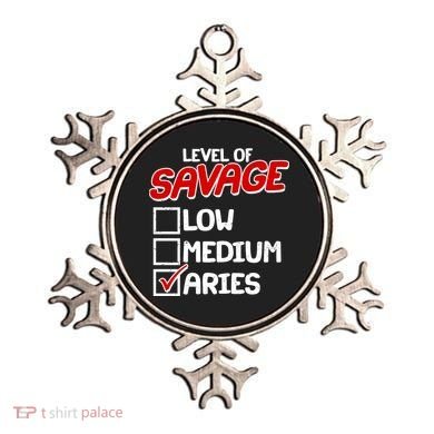Level of SAVAGE Low Medium Aries Zodiac Birthday Ornament