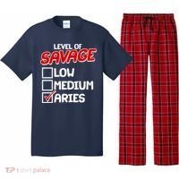 Level of SAVAGE Low Medium Aries Zodiac Birthday Pajama Set thumb 0
