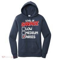 Level of SAVAGE Low Medium Aries Zodiac Birthday Women's Hoodie thumb 0