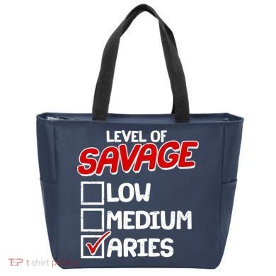 Level of SAVAGE Low Medium Aries Zodiac Birthday Tote Bag