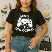 Level Seven Unlocked 7th Birthday Comfort Colors Boxy T-Shirt thumb 2