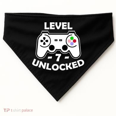 Level Seven Unlocked 7th Birthday USA-Made Doggie Bandana