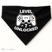 Level Seven Unlocked 7th Birthday USA-Made Doggie Bandana thumb 0