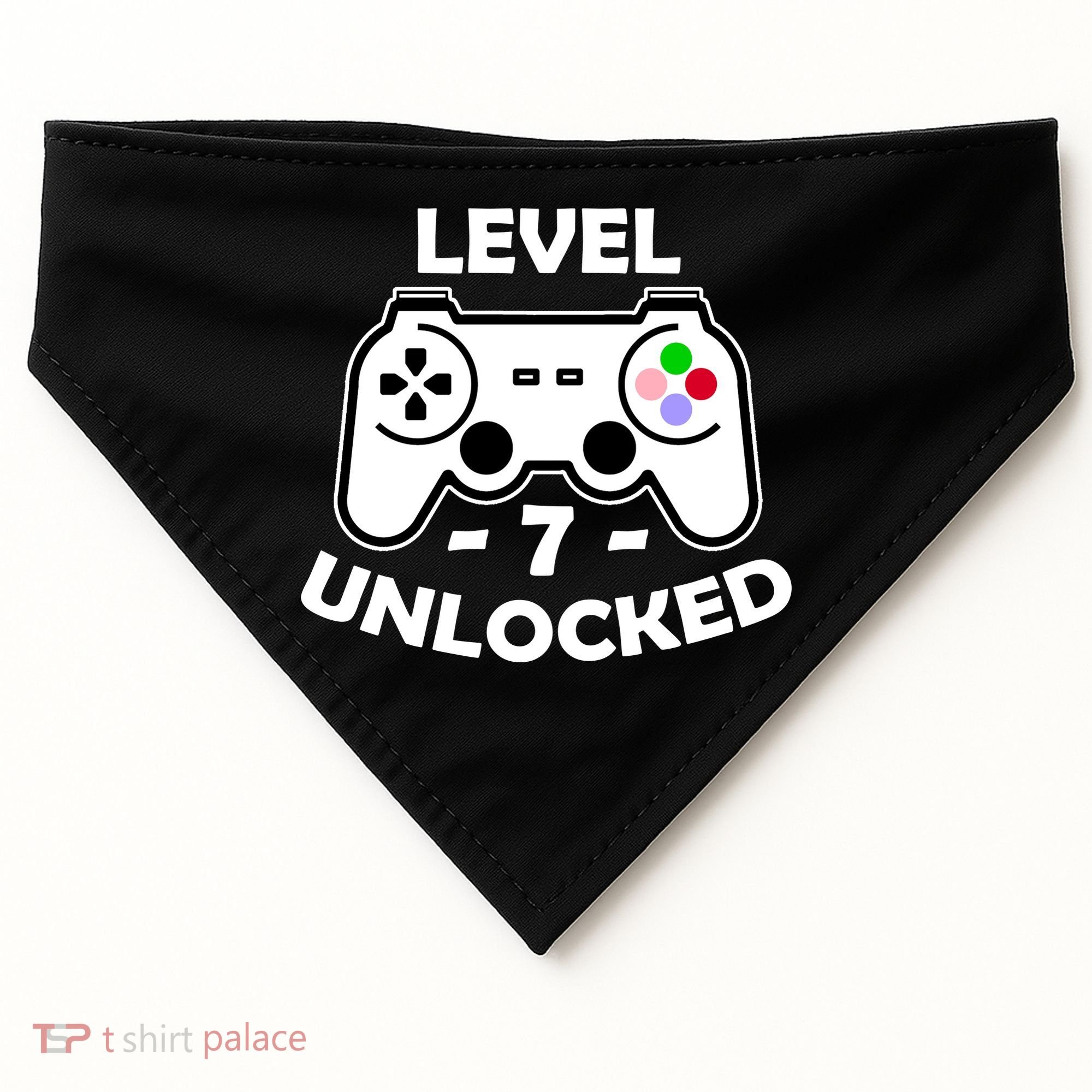 Level Seven Unlocked 7th Birthday USA-Made Doggie Bandana
