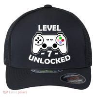 Level Seven Unlocked 7th Birthday Flexfit Unipanel Trucker Cap thumb 0