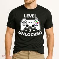 Level Seven Unlocked 7th Birthday Cooling Performance Crew T-Shirt thumb 2