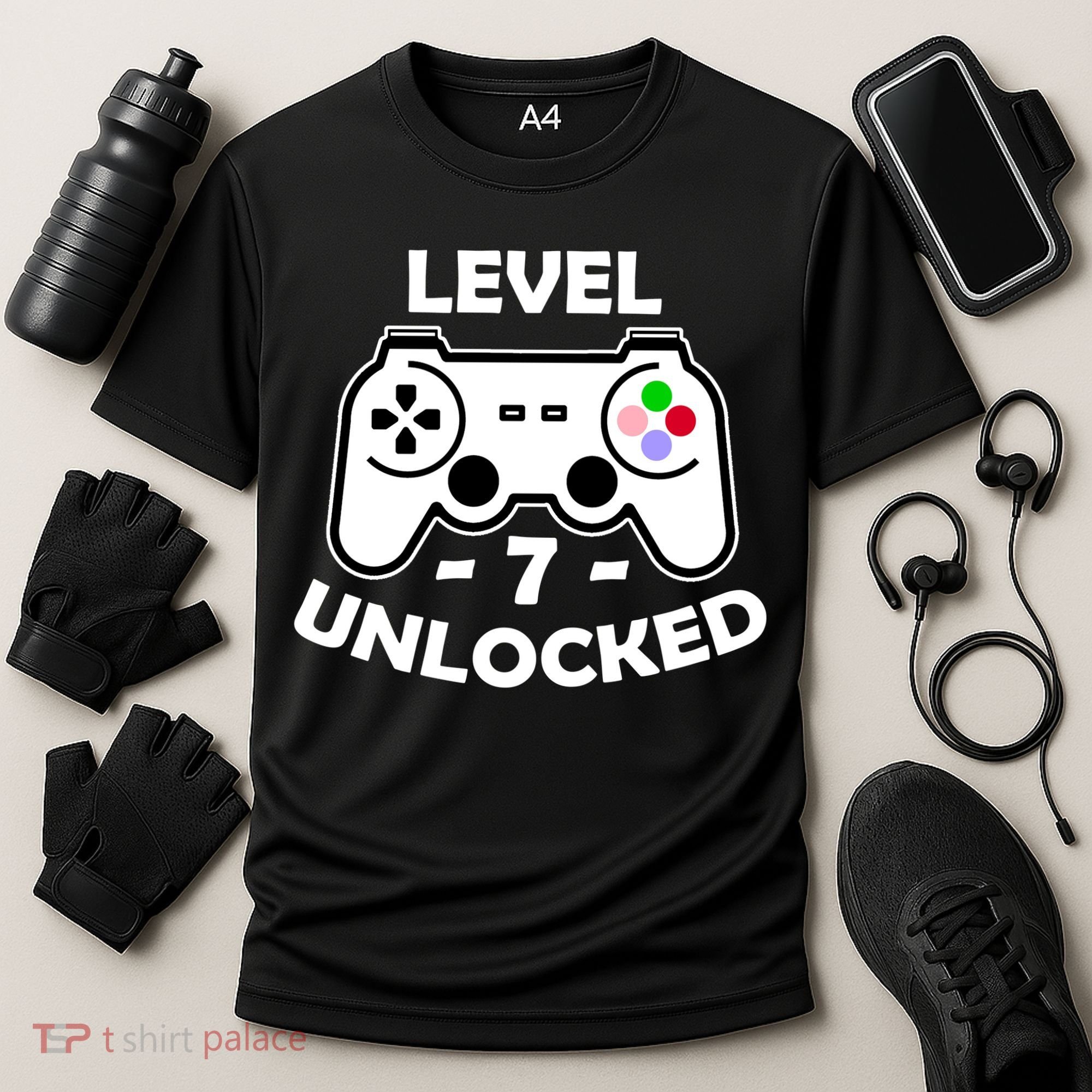 Level Seven Unlocked 7th Birthday Cooling Performance Crew T-Shirt