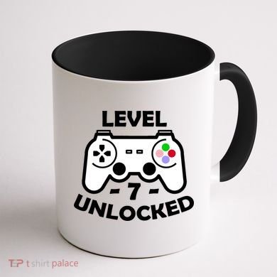 Level Seven Unlocked 7th Birthday Coffee Mug back