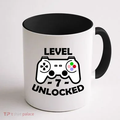 Level Seven Unlocked 7th Birthday Coffee Mug back