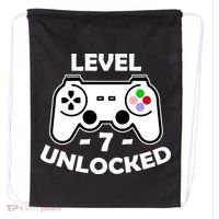Level Seven Unlocked 7th Birthday Drawstring Bag thumb 0