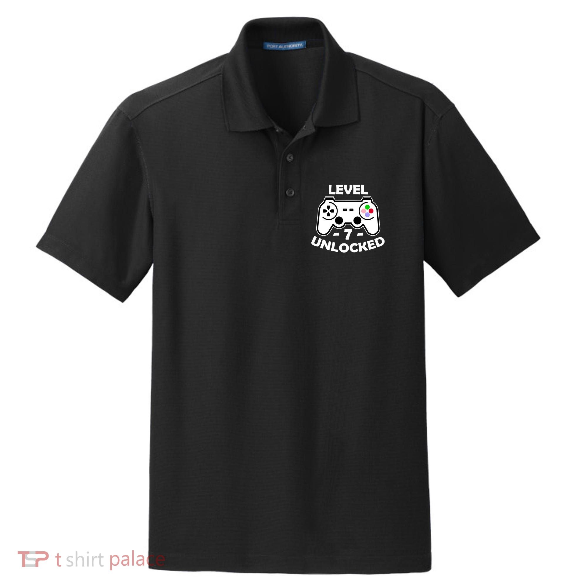 Level Seven Unlocked 7th Birthday Dry Zone Grid Polo