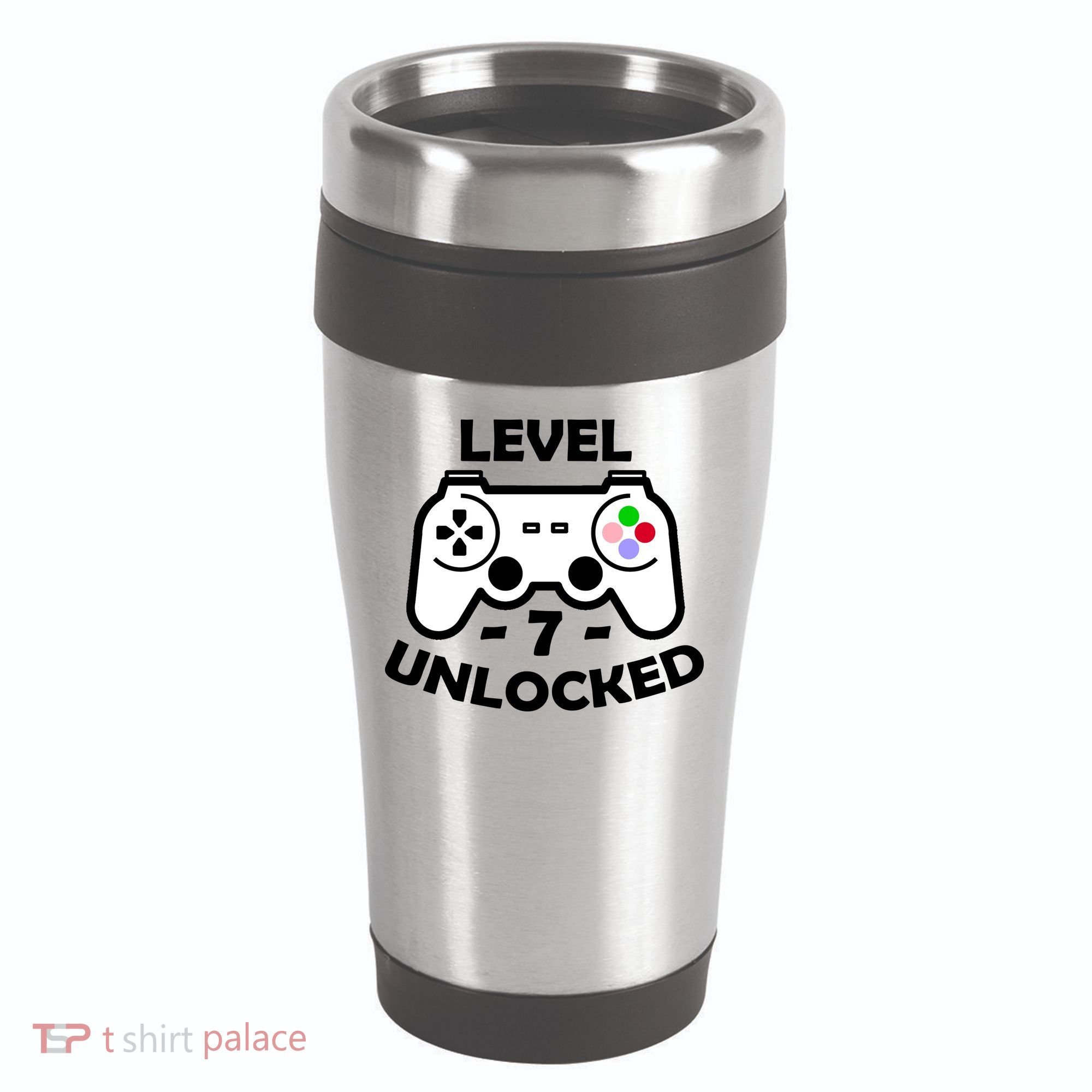 Level Seven Unlocked 7th Birthday 16oz Travel Tumbler