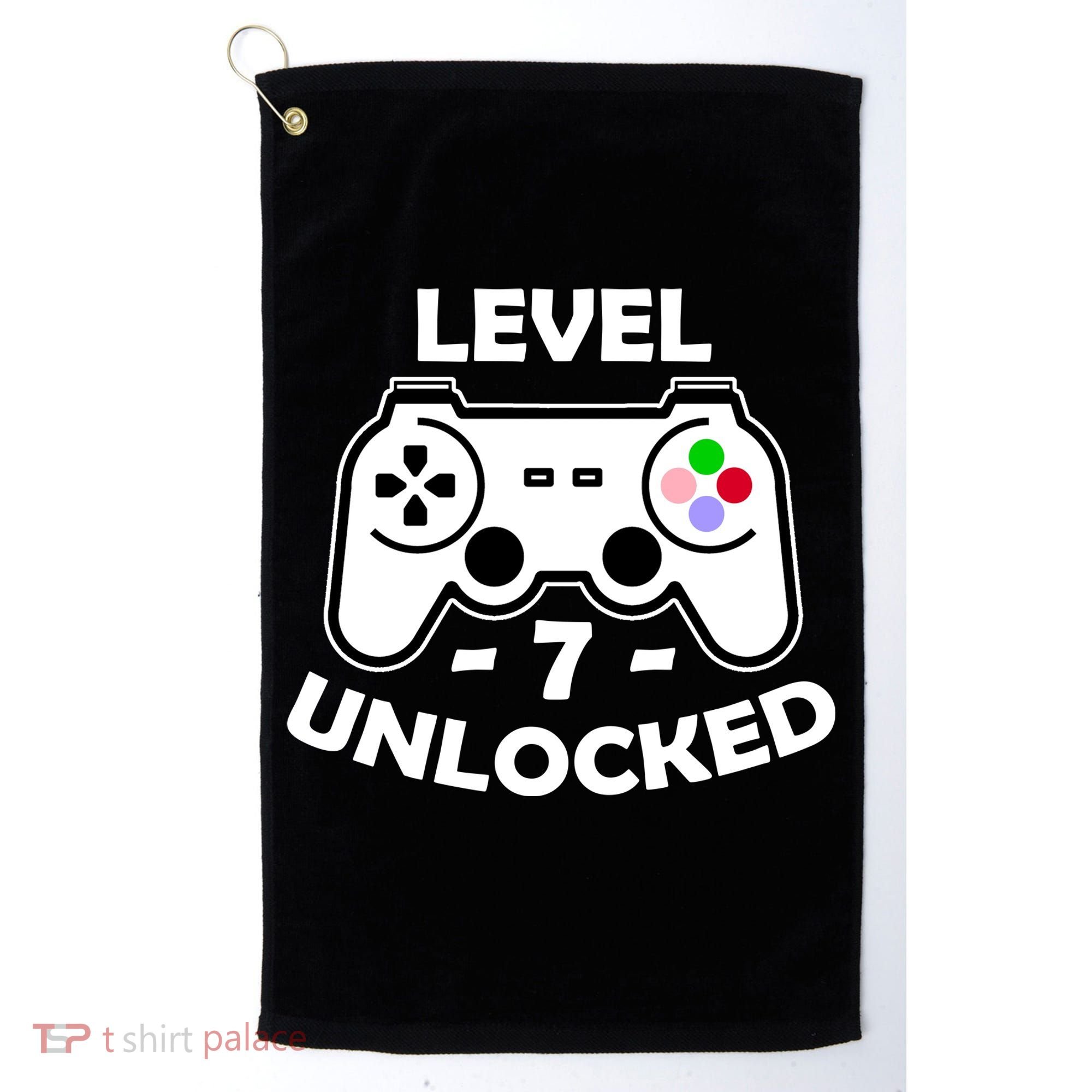 Level Seven Unlocked 7th Birthday Golf Towel