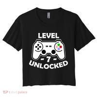 Level Seven Unlocked 7th Birthday Women's Crop Top Tee thumb 0