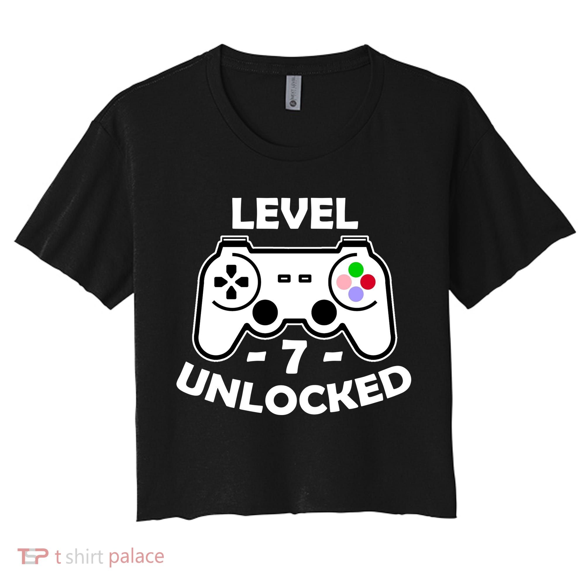 Level Seven Unlocked 7th Birthday Women's Crop Top Tee