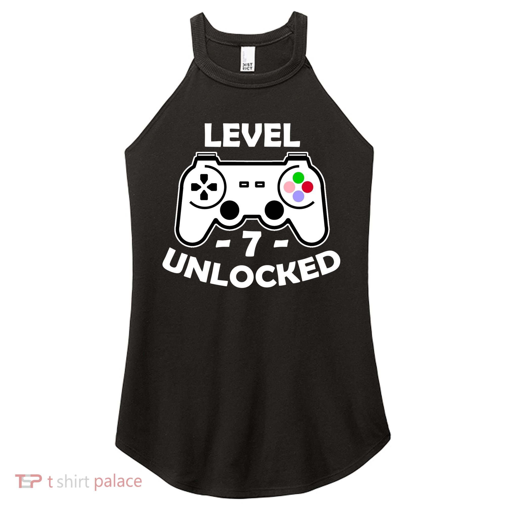 Level Seven Unlocked 7th Birthday Women's Perfect Tri Rocker Tank
