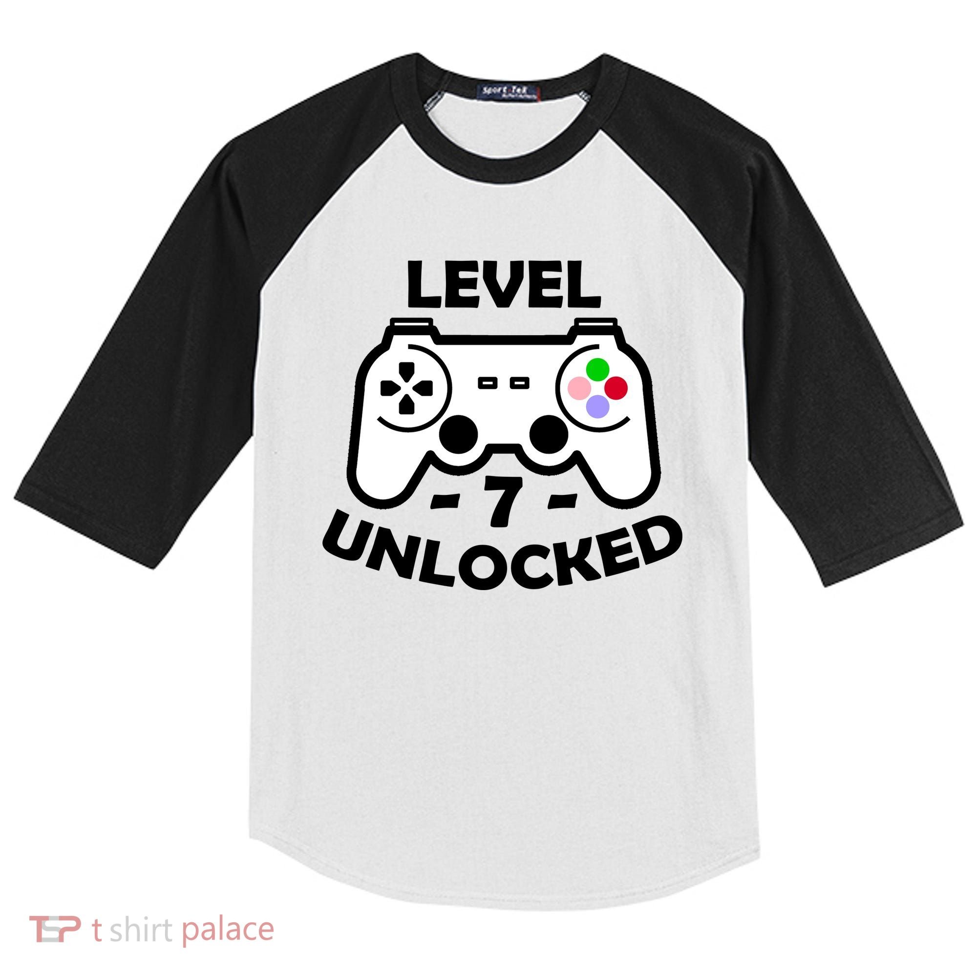 Level Seven Unlocked 7th Birthday Kids Colorblock Raglan Jersey