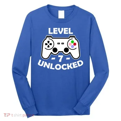 Level Seven Unlocked 7th Birthday Long Sleeve Shirt