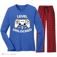 Level Seven Unlocked 7th Birthday Women's Long Sleeve Flannel Pajama Set  thumb 0