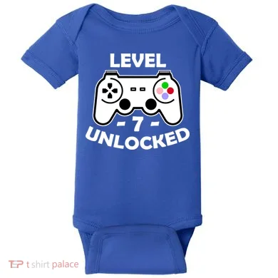Level Seven Unlocked 7th Birthday Baby Bodysuit