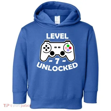 Level Seven Unlocked 7th Birthday Toddler Hoodie