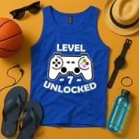 Level Seven Unlocked 7th Birthday Tank Top thumb 4