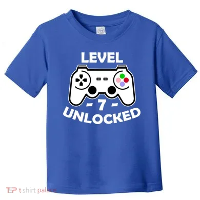 Level Seven Unlocked 7th Birthday Toddler T-Shirt