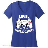 Level Seven Unlocked 7th Birthday Women's V-Neck T-Shirt thumb 0
