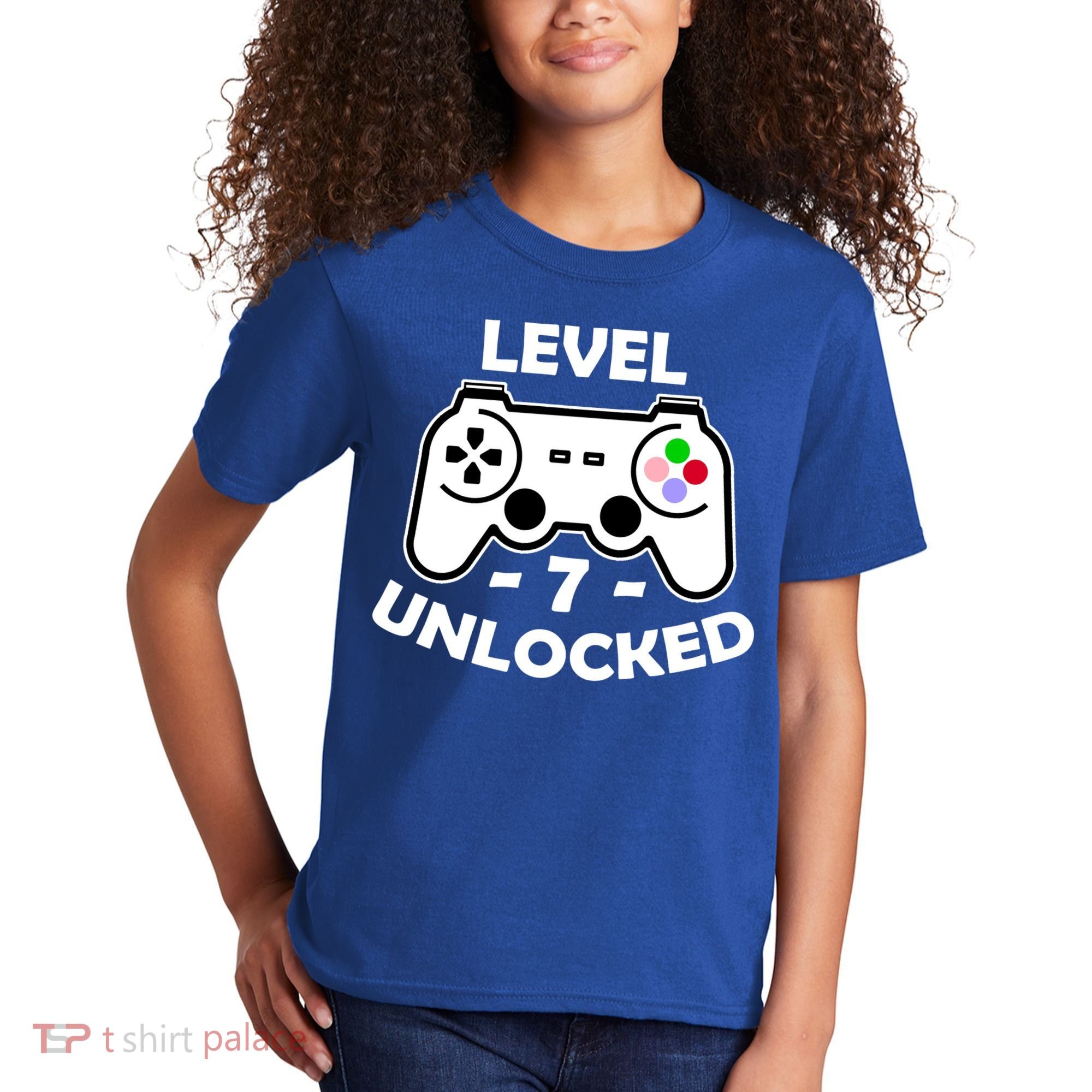Level Seven Unlocked 7th Birthday Kids T-Shirt