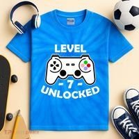 Level Seven Unlocked 7th Birthday Kids Tie-Dye T-Shirt thumb 2