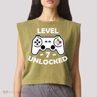 Level Seven Unlocked 7th Birthday Garment-Dyed Women's Muscle Tee thumb 2