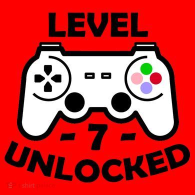 Level Seven Unlocked 7th Birthday Santa Hat