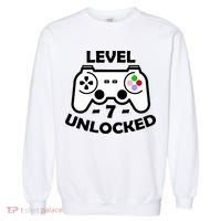 Level Seven Unlocked 7th Birthday Garment-Dyed Sweatshirt thumb 0