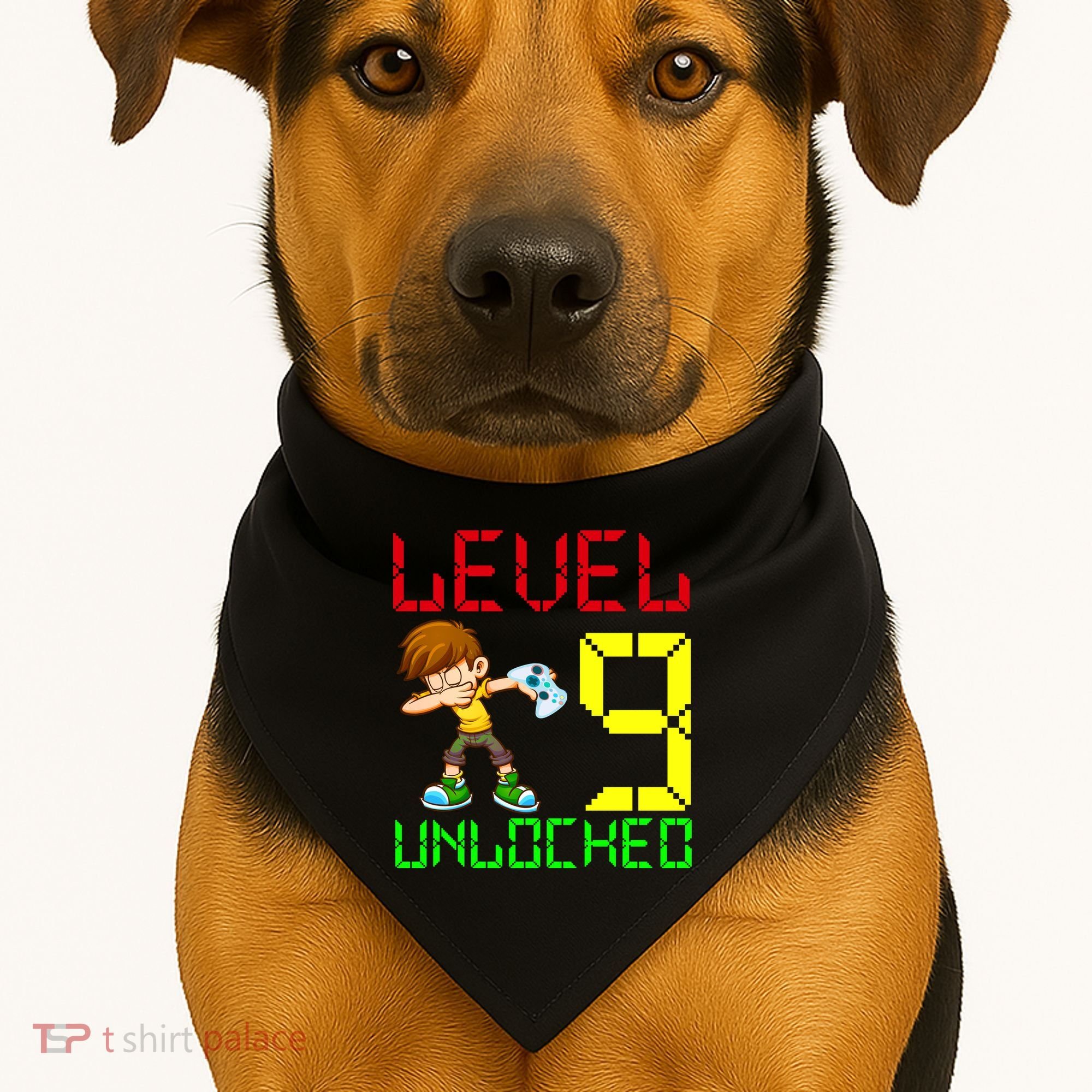 Level Up Age 9 Unlocked USA-Made Doggie Bandana