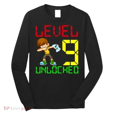 Level Up Age 9 Unlocked Long Sleeve Shirt
