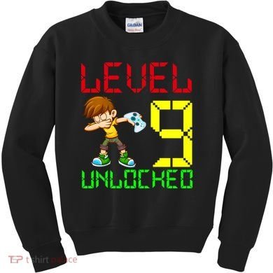 Level Up Age 9 Unlocked Kids Sweatshirt