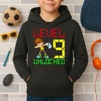 Level Up Age 9 Unlocked Kids Hoodie thumb 2