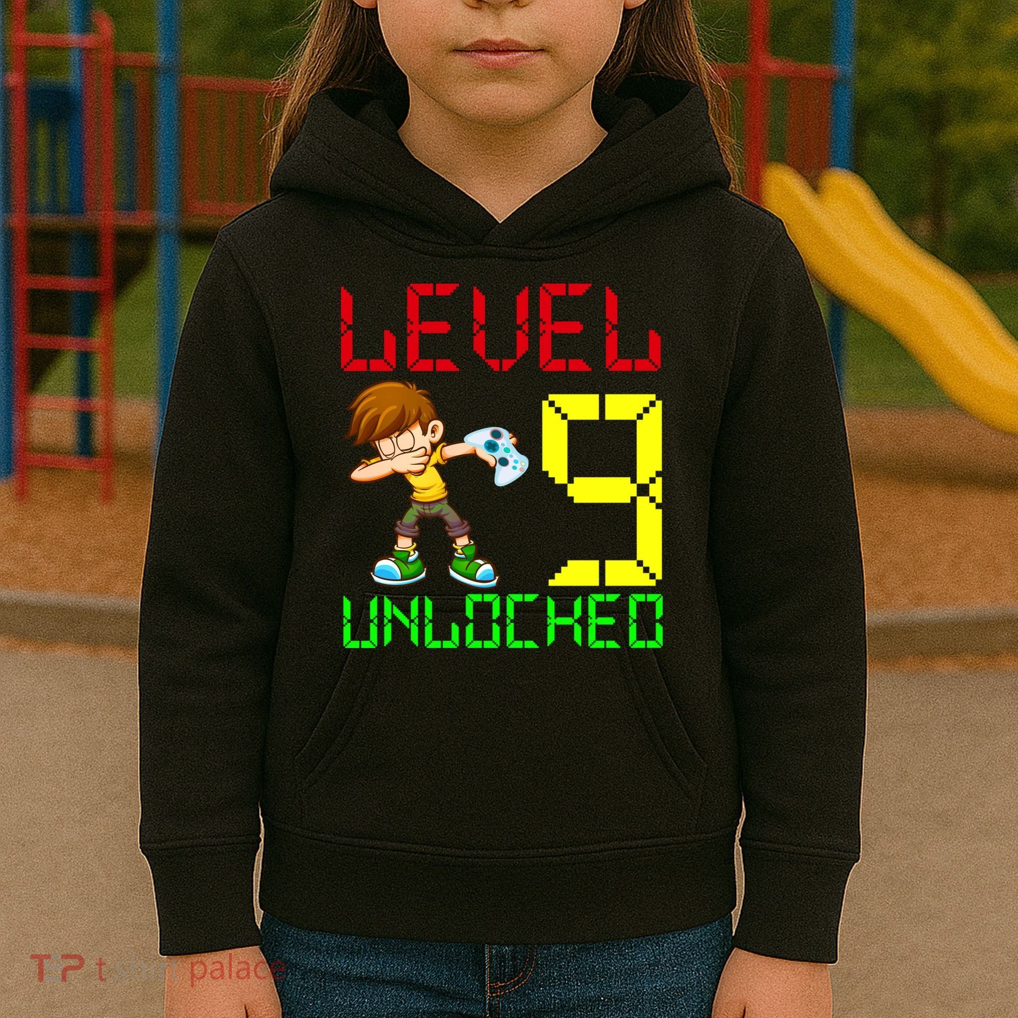 Level Up Age 9 Unlocked Kids Hoodie