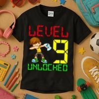 Level Up Age 9 Unlocked Kids T-Shirt thumb 3