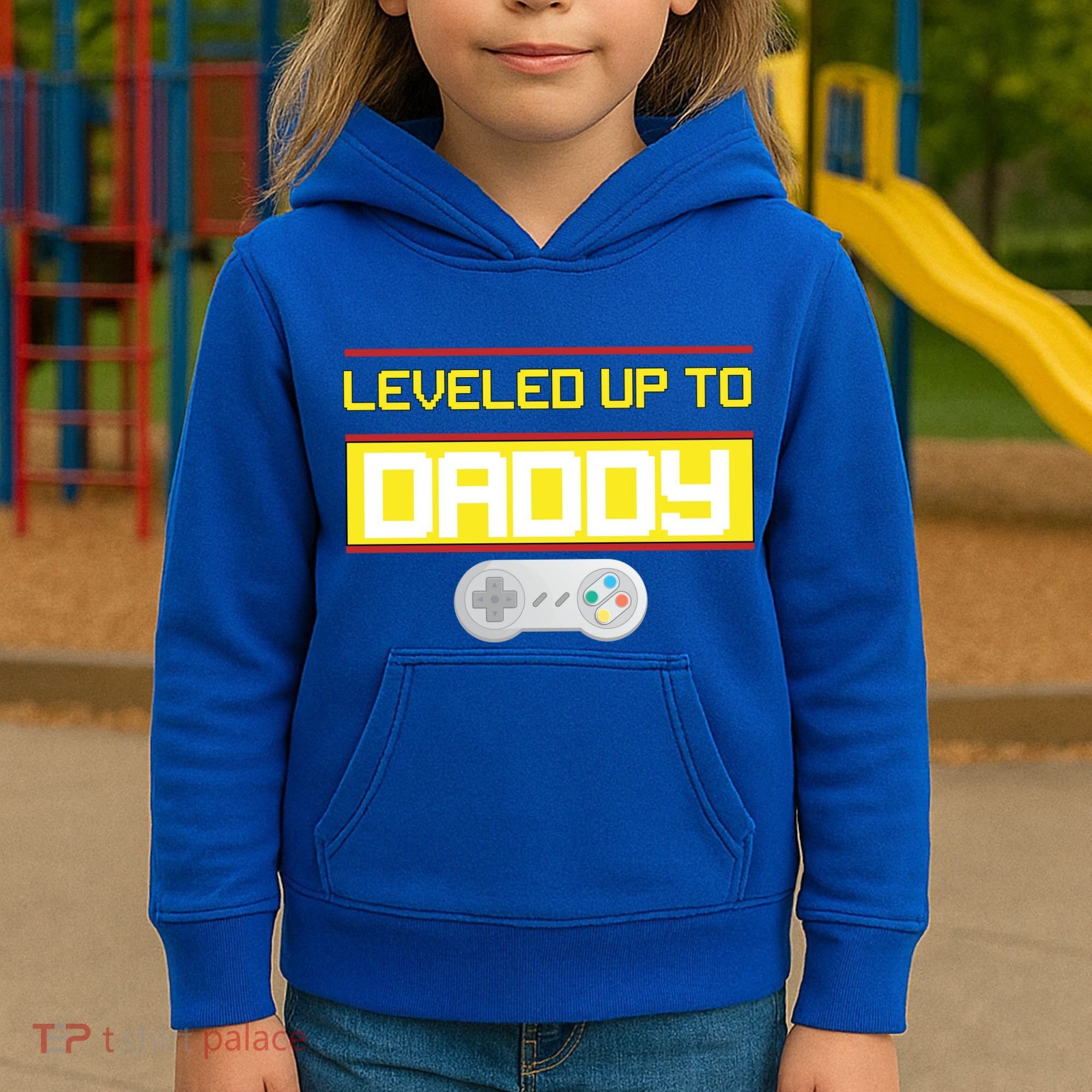 Leveled Up To Daddy Gamer Kids Hoodie