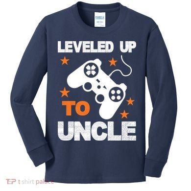 Leveled Up To Uncle Kids Long Sleeve Shirt