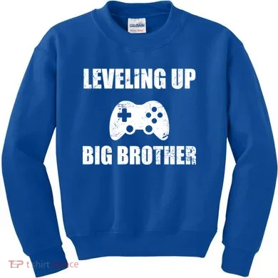Leveling Up Big Brother Kids Sweatshirt